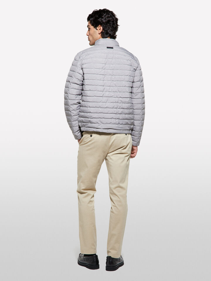 Light gray padded biker jacket - men's puffer jackets and coats - Light Gray | Sisley image number 3
